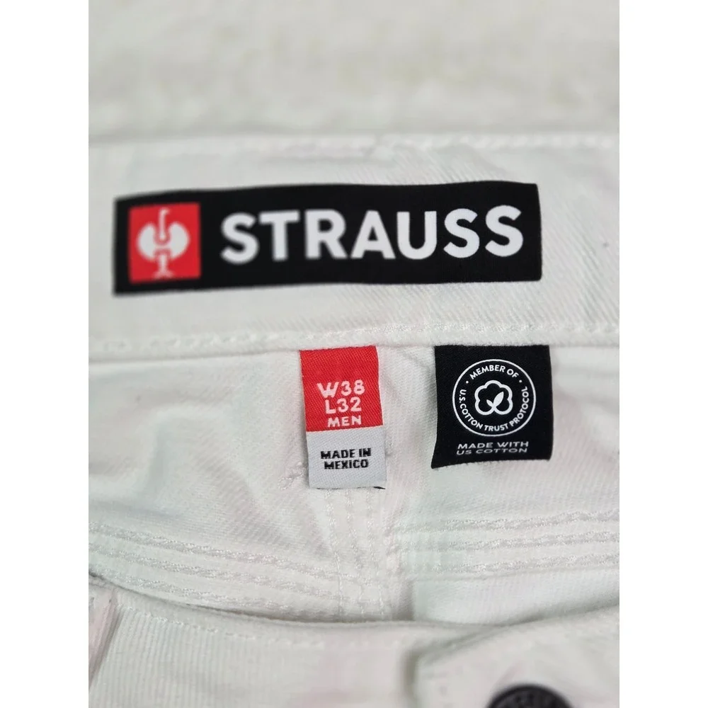 Engelbert Strauss Mens White Cotton Workwear Carpenter Painter Pants W38 L32‎